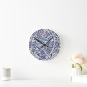 William Morris Windrush Blauwe Bloempatroon Ronde Klok (Huis)
