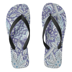 William Morris Windrush Blauwe Bloempatroon Teenslippers