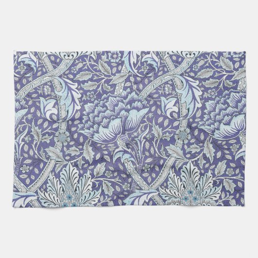 William Morris Windrush Blauwe Bloempatroon Theedoek (Horizontaal)