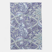 William Morris Windrush Blauwe Bloempatroon Theedoek (Verticaal)