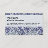 William Morris Windrush Blauwe Bloempatroon Visitekaartje (Voorkant)