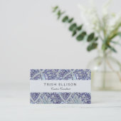 William Morris Windrush Blauwe Bloempatroon Visitekaartje (Staand voorkant)
