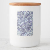 William Morris Windrush Blauwe Bloempatroon Voedselcontainer Etiket (Voorkant)