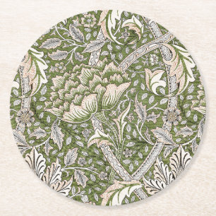 William Morris Windrush Bloemen Classic Ronde Kartonnen Onderzetter