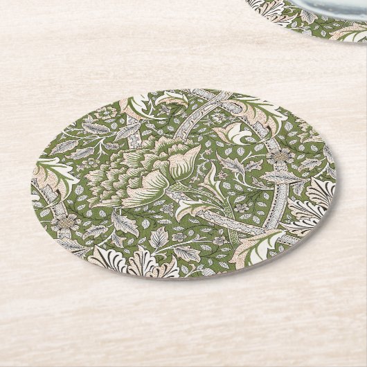 William Morris Windrush bloemen klassieker Ronde Kartonnen Onderzetter (Gebogen)