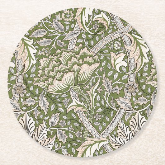 William Morris Windrush bloemen klassieker Ronde Kartonnen Onderzetter (Voorkant)