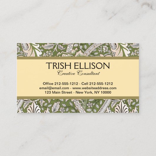 William Morris Windrush bloemen klassieker Visitekaartje (Achterkant)