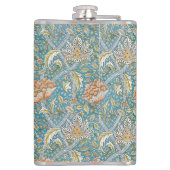 William Morris Windrush Bloempatroon Blauw Heupfles (Achterkant)