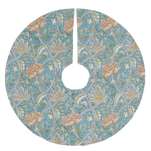 William Morris Windrush Bloempatroon Blauw Kerstboom Rok (Voorkant)
