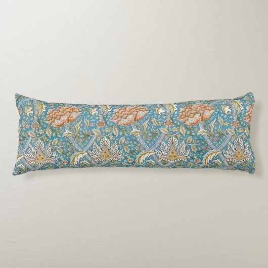 William Morris Windrush Bloempatroon Blauw Lichaamskussen (Voorkant)