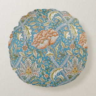 William Morris Windrush Bloempatroon Blauw Rond Kussen