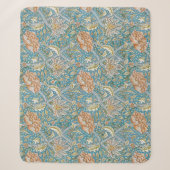 William Morris Windrush Bloempatroon Blauw Sherpa Deken (Voorkant)