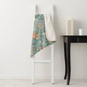 William Morris Windrush Bloempatroon Blauw Sherpa Deken (In situ)