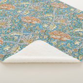 William Morris Windrush Bloempatroon Blauw Sherpa Deken (3/4)