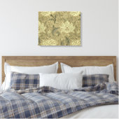 William Morris Windrush Bloempatroon: Vintage Canvas Afdruk (Insitu (Slaapkamer))