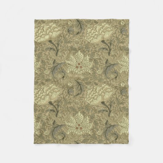 William Morris Windrush Bloempatroon: Vintage Fleece Deken (Voorkant)