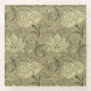 William Morris Windrush Bloempatroon: Vintage Glazen Onderzetter
