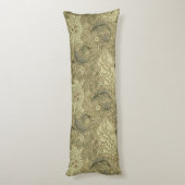 William Morris Windrush Bloempatroon: Vintage Lichaamskussen (Achterkant (Verticaal))