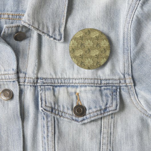 William Morris Windrush Bloempatroon: Vintage Ronde Button 5,7 Cm (In situ)