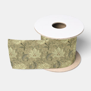 William Morris Windrush Bloempatroon: Vintage Satijnen Lint