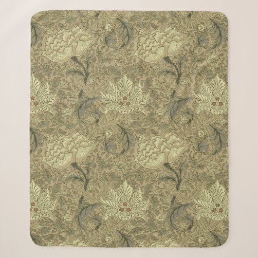 William Morris Windrush Bloempatroon: Vintage Sherpa Deken (Voorkant)