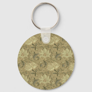 William Morris Windrush Bloempatroon: Vintage Sleutelhanger