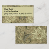 William Morris Windrush Bloempatroon: Vintage Visitekaartje (Voorkant / Achterkant)