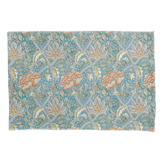 William Morris Windrush Floral Pattern Blue Kussensloop (Voorkant)