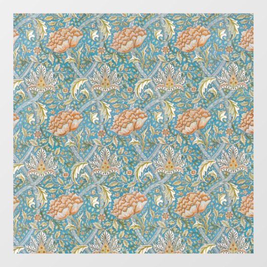 William Morris Windrush Floral Pattern Blue Raamsticker (Vel)