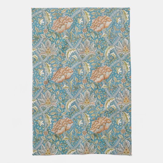 William Morris Windrush Floral Pattern Blue Theedoek (Verticaal)