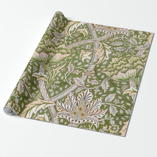William Morris Windrush Floral Pattern Classic Cadeaupapier (Uitgerold)