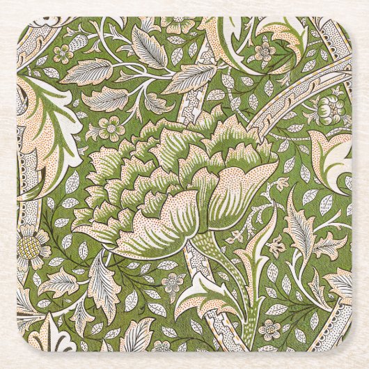 William Morris Windrush Floral Pattern Classic Kartonnen Onderzetters (Voorkant)
