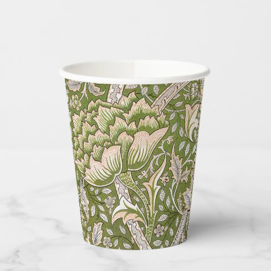 William Morris Windrush Floral Pattern Classic Papieren Bekers (Links)
