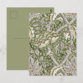 : William Morris Windrush Groen Patroon: Vintage Briefkaart (Voorkant / Achterkant)