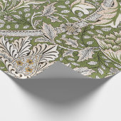 : William Morris Windrush Groen Patroon: Vintage Cadeaupapier (Hoek)