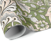 : William Morris Windrush Groen Patroon: Vintage Cadeaupapier (Rol Hoek)