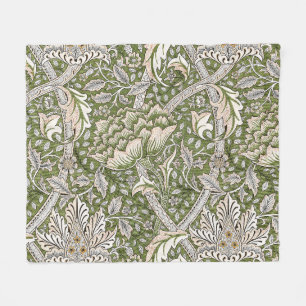 : William Morris Windrush Groen Patroon: Vintage Fleece Deken