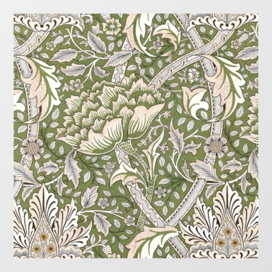 : William Morris Windrush Groen Patroon: Vintage Raamsticker (Vel)