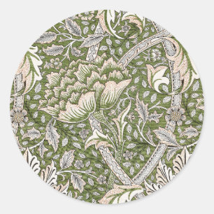 : William Morris Windrush Groen Patroon: Vintage Ronde Sticker