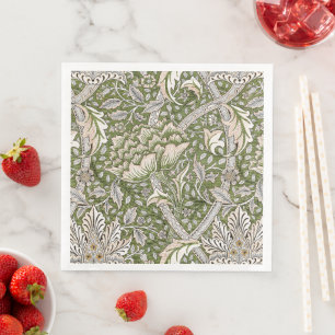 : William Morris Windrush Groen Patroon: Vintage Servet