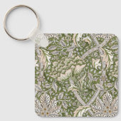 : William Morris Windrush Groen Patroon: Vintage Sleutelhanger (Voorkant)