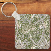 : William Morris Windrush Groen Patroon: Vintage Sleutelhanger (Voorkant)