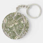 : William Morris Windrush Groen Patroon: Vintage Sleutelhanger (Achterkant)