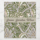 : William Morris Windrush Groen Patroon: Vintage Wijn Etiket (Enkel label)