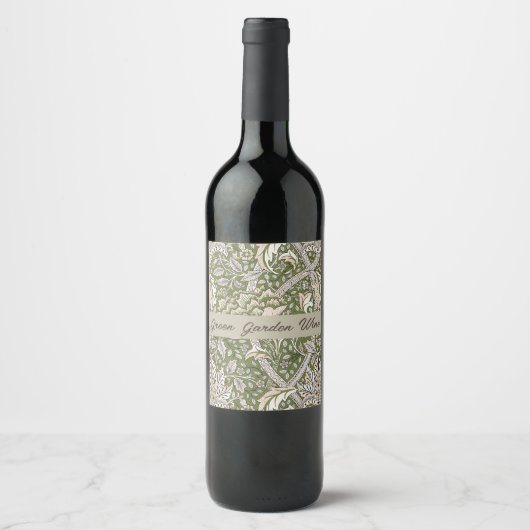 : William Morris Windrush Groen Patroon: Vintage Wijn Etiket (Voorkant)