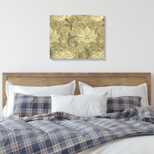 William Morris Windrush Wallpaper Pattern Canvas Afdruk (Insitu (Slaapkamer))