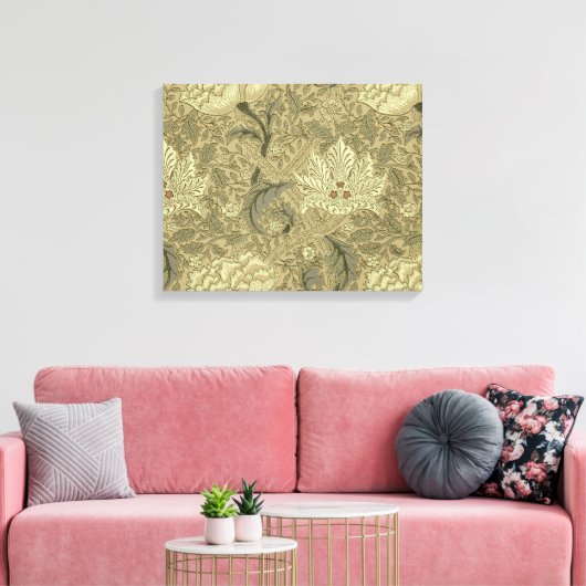 William Morris Windrush Wallpaper Pattern Canvas Afdruk (Insitu (Woonkamer))