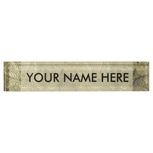 William Morris Windrush Wallpaper Pattern Naambordje (Voorkant)