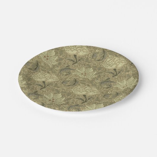 William Morris Windrush Wallpaper Pattern Papieren Bordje (Gekanteld)