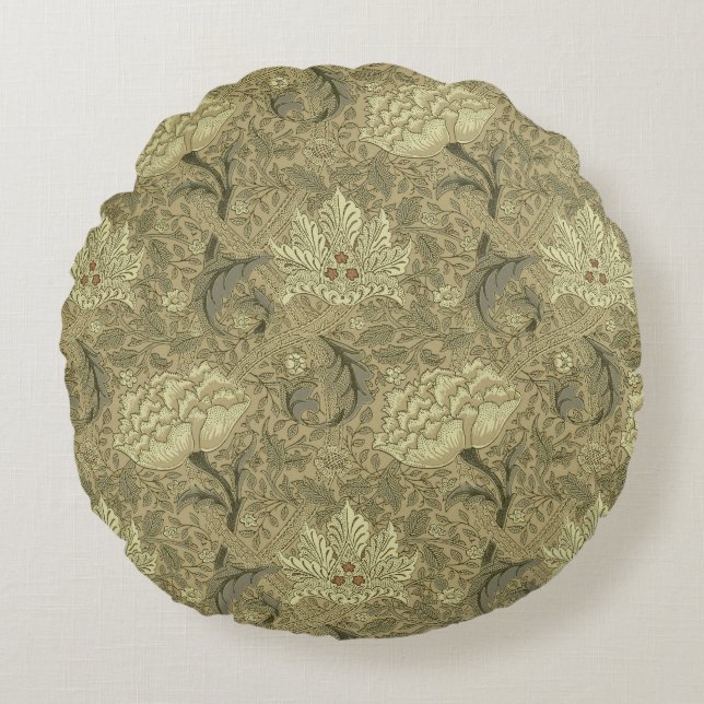 William Morris Windrush Wallpaper Pattern Rond Kussen (Voorkant)